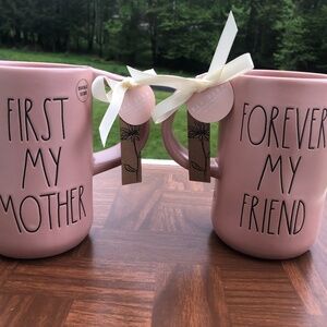 NWT Rae Dunn "First My Mother" "Forever My Friend" Tall Pink Mug